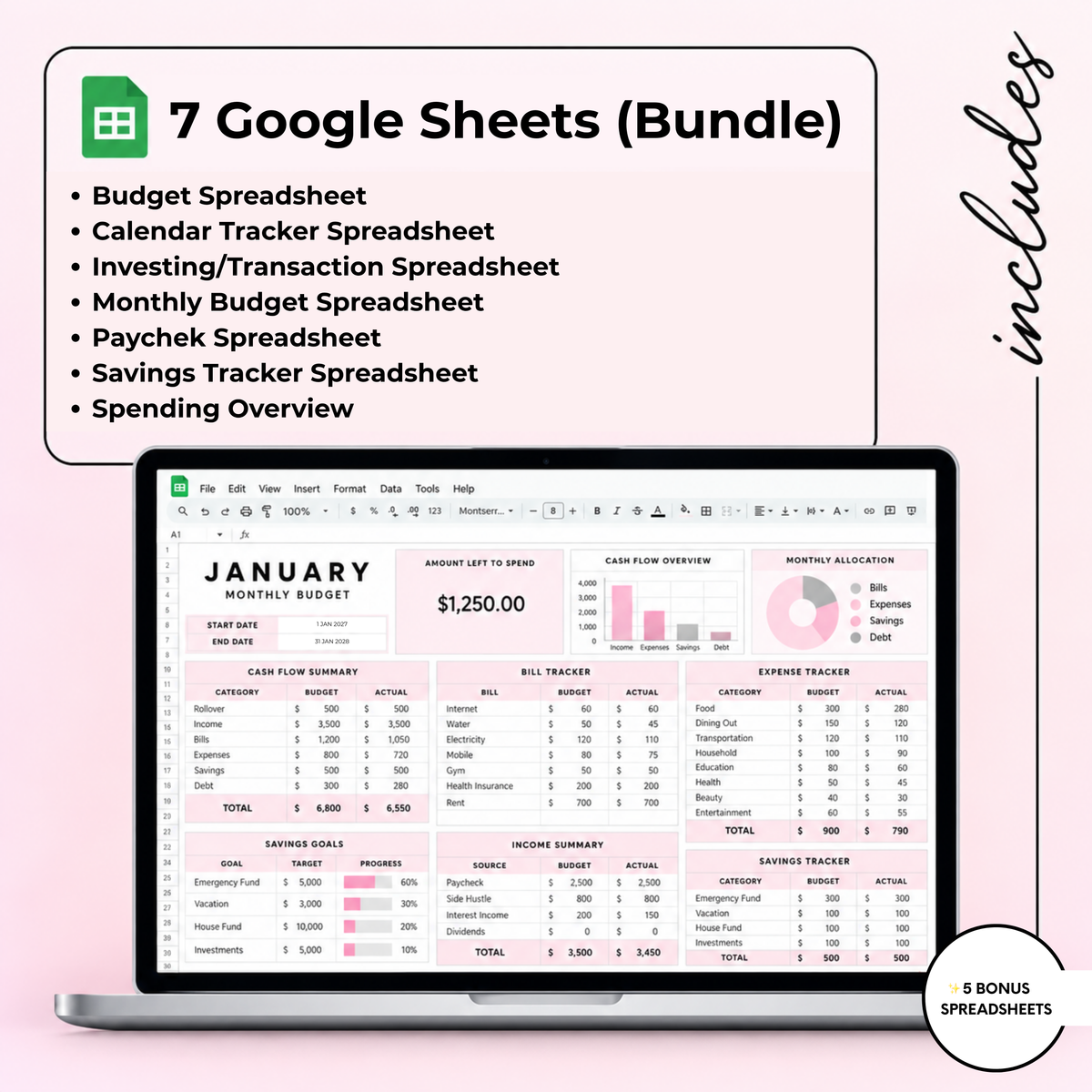 Financial Planner Collection (Spreadsheets)