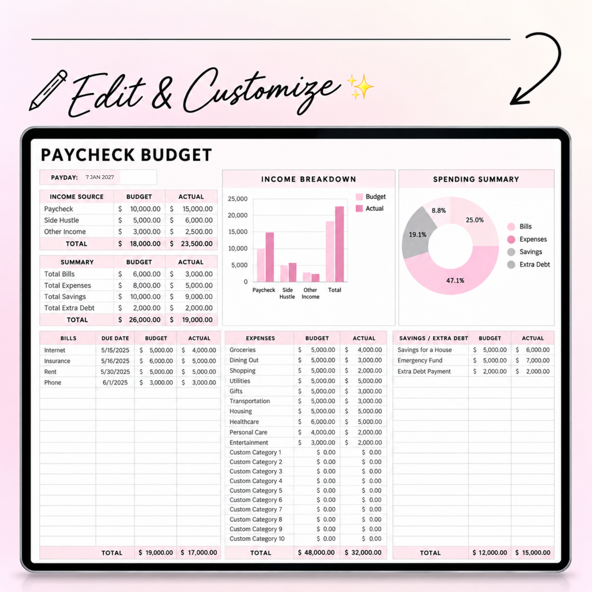 Financial Planner Collection (Spreadsheets)