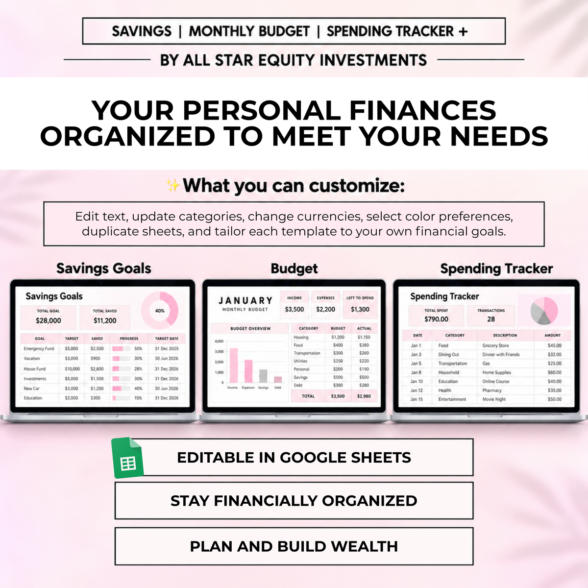 Financial Planner Collection (Spreadsheets)